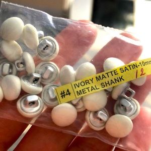 Ivory White Matte Satin Buttons for Wedding Dress